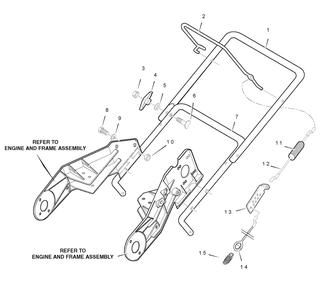 Handle Assembly Diagram and Parts List for 6210540X116NA-PM50E 2007 Briggs and Stratton Snow Blower
